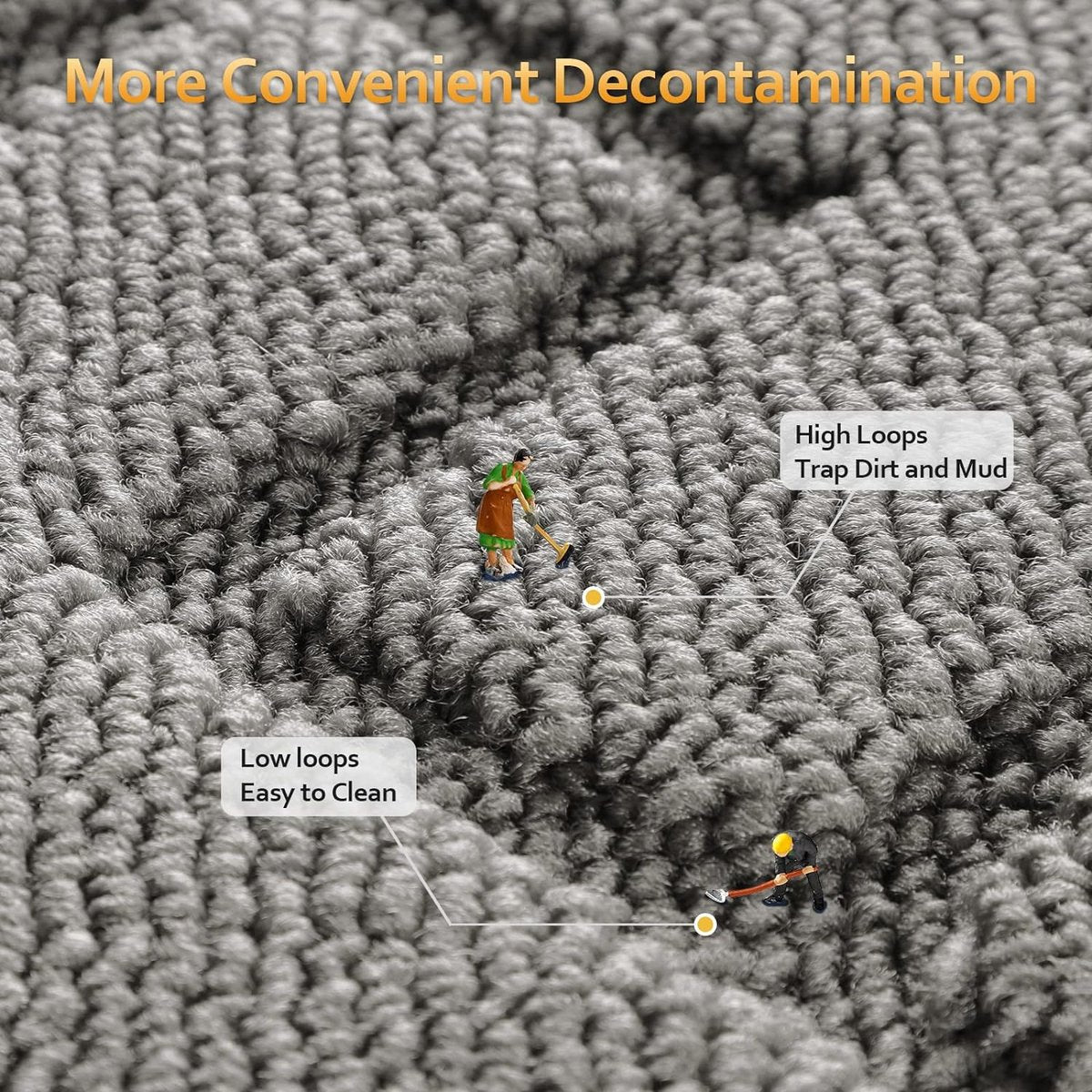 Deurmat voor binnen en buiten, 50 x 120 cm, vuilvangmat, antislip voetmat, binnen, wasbaar, voor binnen, deurmatten, huisdeur, dun, voor ingang, hal, tuin, binnen, huisdier, grijs