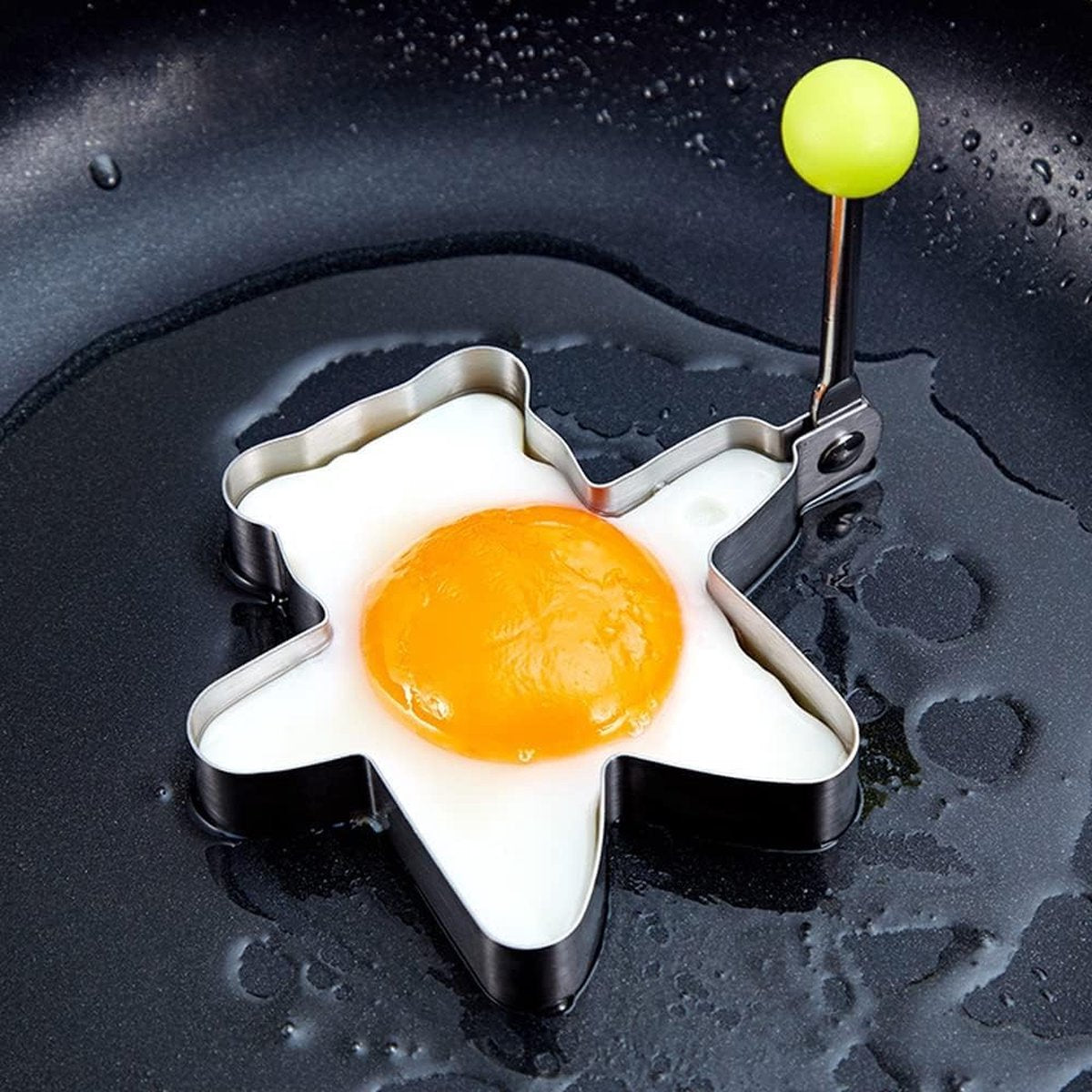Gebakken eiervormen voor de pan, 11 stuks, roestvrijstalen gebakken eiervorm Gebakken eierpan met handvat