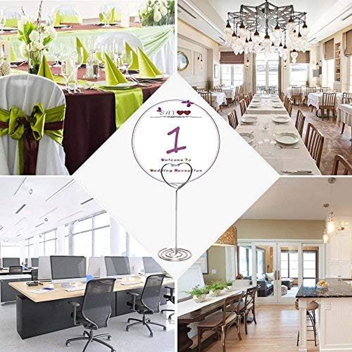 25 stuks kaarthouder fotohouder clip hart kaarthouder bruiloft plaatskaarthouder foto memo foto's clip voor kantoor woning bruiloft verjaardag