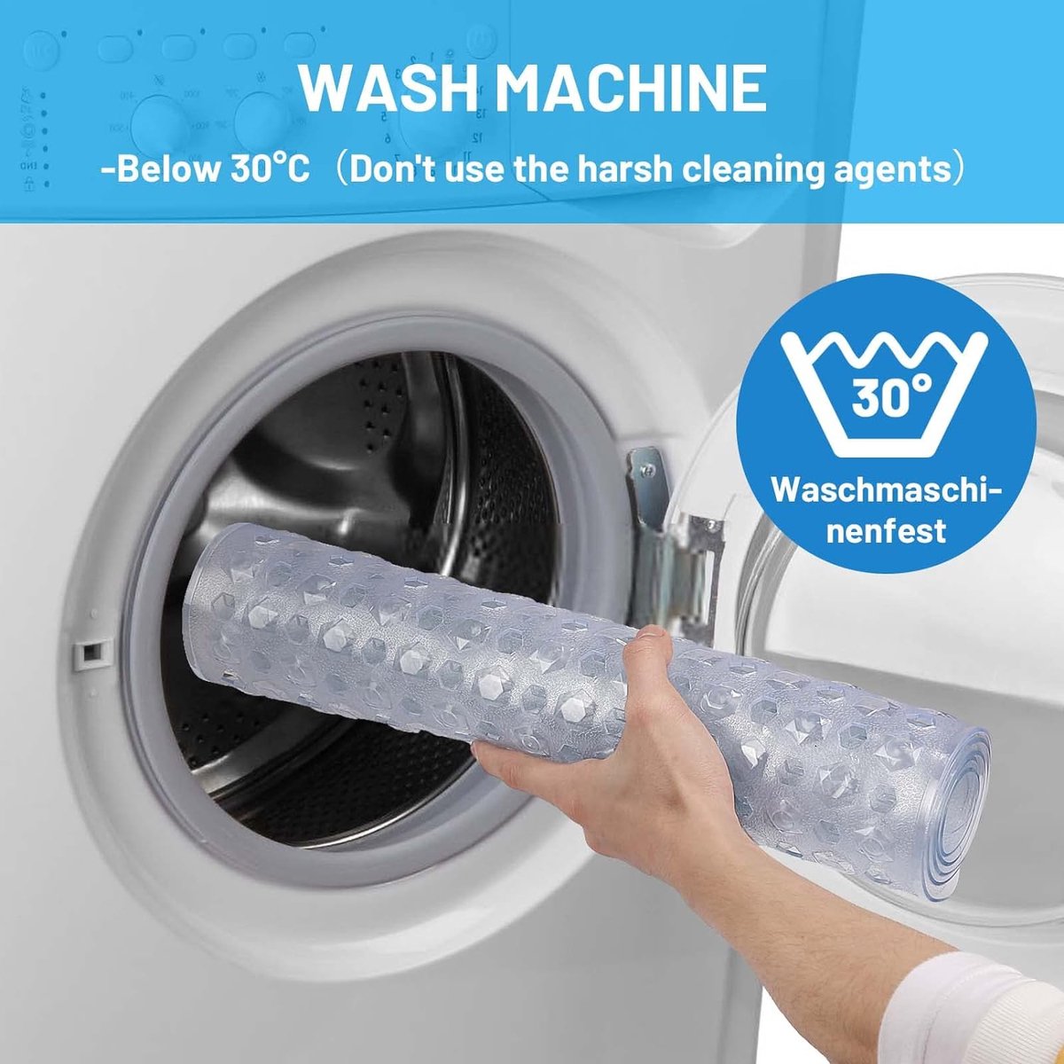 100 x 40 cm badmat antislip douchemat badmat antislip badmat machinewasbaar (transparant)