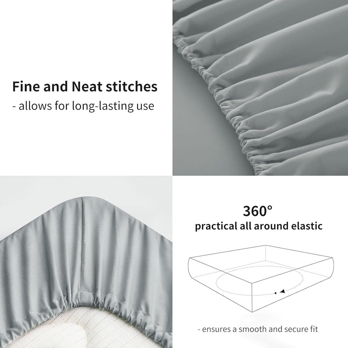 Hoeslaken 90 x 200 cm grijs laken - hoeslaken 90 x 200 cm dekbedovertrek, microvezel lakenhoes 90 x 200 cm lichtgrijs 30 cm diepzakbed hoeslaken