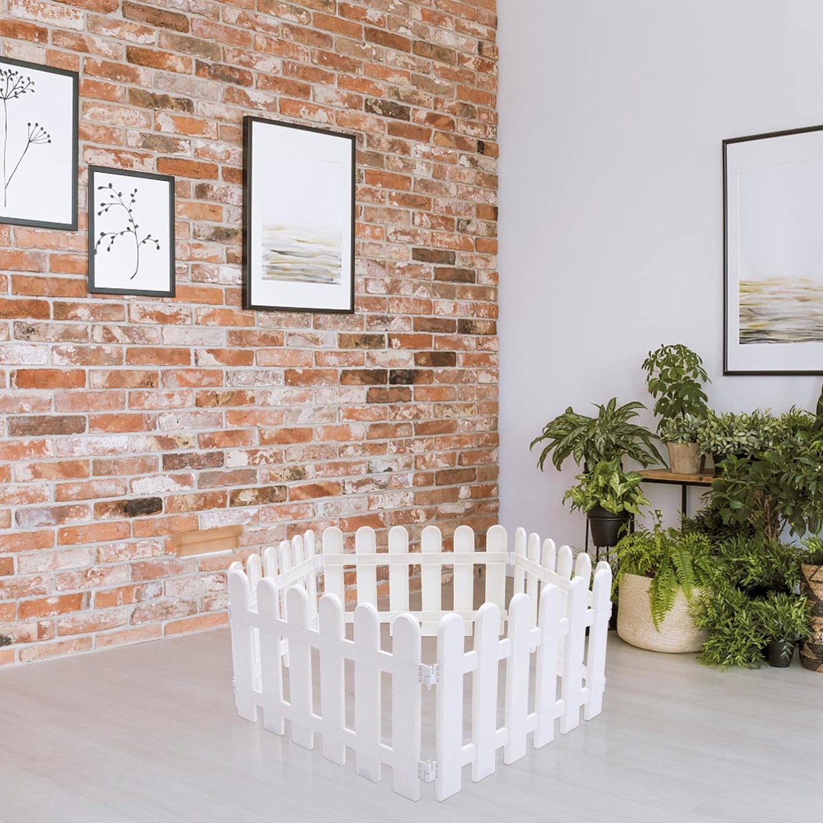 5 stuks kunststof witte randen tuinhek decoratieve tuinhekken panelen tuin lathek randen gazon bloembedden plantenranden voor tuin gazon paden (50 x 30 cm)