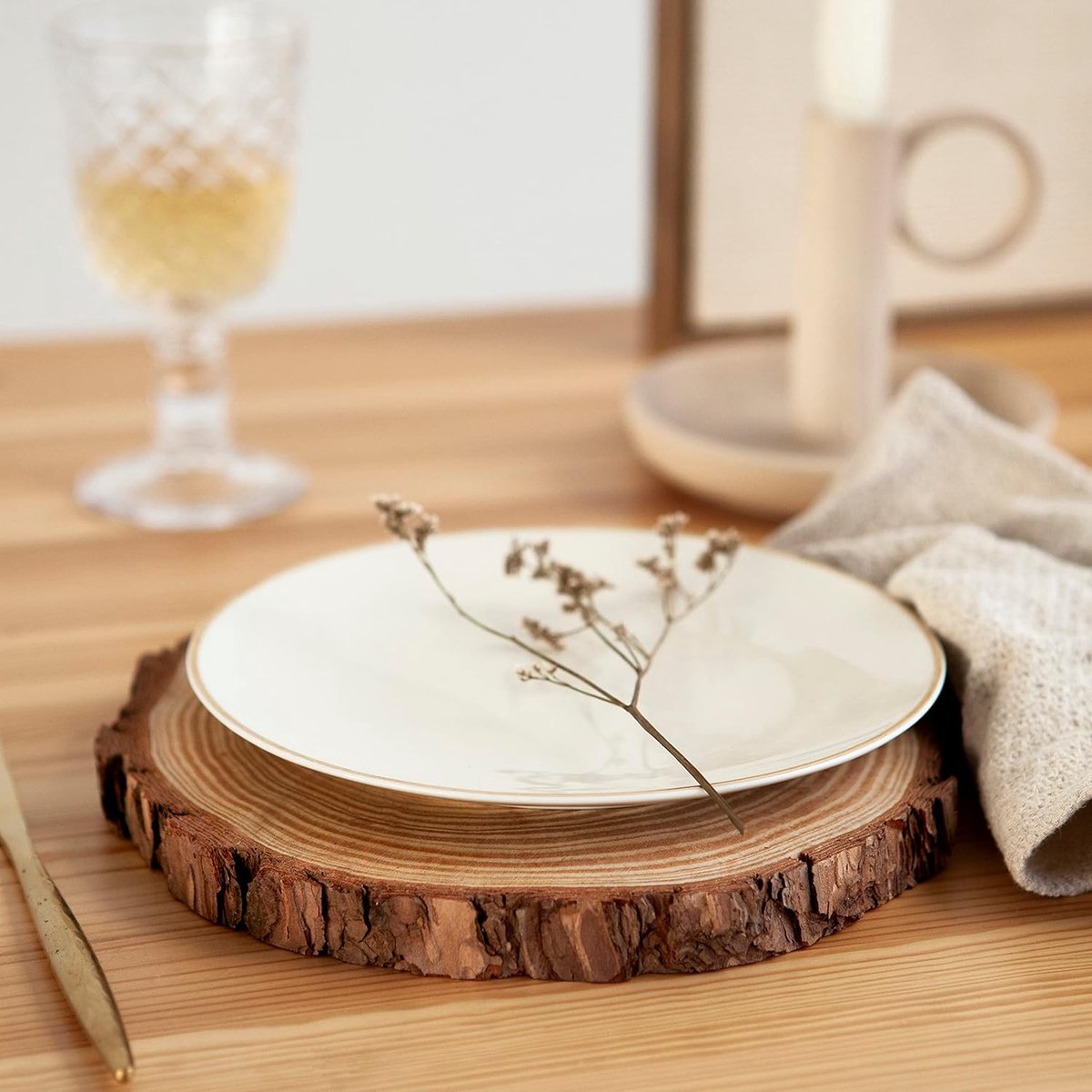 Houten schijven 20 cm - 23 cm diameter 8 stuks, boomstam schijven, kleine boomschijven 20 cm diameter, houten schijf rond, boomschijven 20 cm, ronde houten plaat, hout Kerstmis