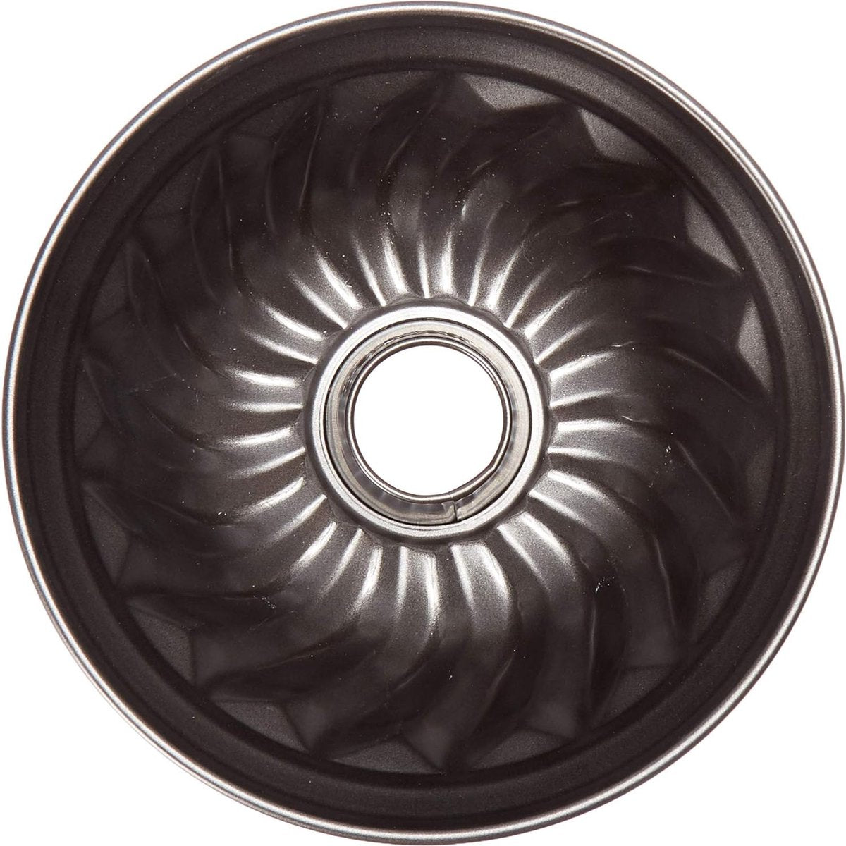 Bundt-cakevorm Ø 22 cm, stabiel en coating voor sappige cakevorm, ronde pan met antiaanbaklaag (kleur: zwart, aantal: 1