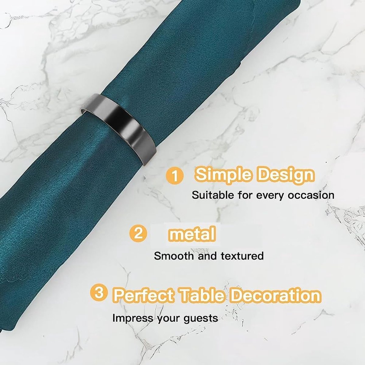 12 stuks servetringen geschikt voor Valentijnsdag, Moederdag, oogstfeest, Kerstmis, jubileumdiner, zwart