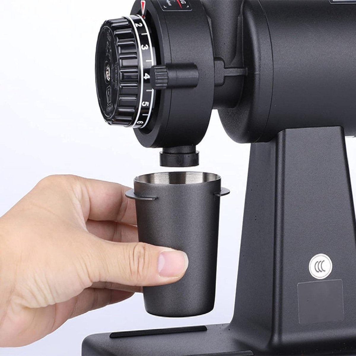 Espresso doseerbekergreep, 58 mm roestvrij staal, koffiemok, zeefdrager, poedertoevoerdeel, espressomachine, koffie, tamper, doe-het-zelfaccessoires, koffiemachine, onderdeel keuken, zwart