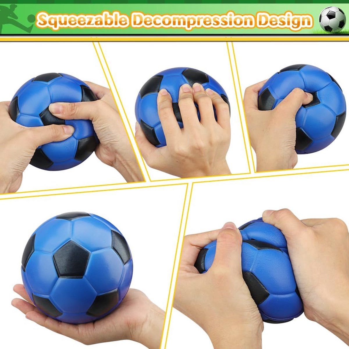 13 cm grote schuimrubberen mini-voetballen voor kinderen en volwassenen, zacht, modderig, langzaam stijgend voetbaldoel speelgoed voor doelsets, zwembad-waterballen, indoor, outdoor, sportcadeau