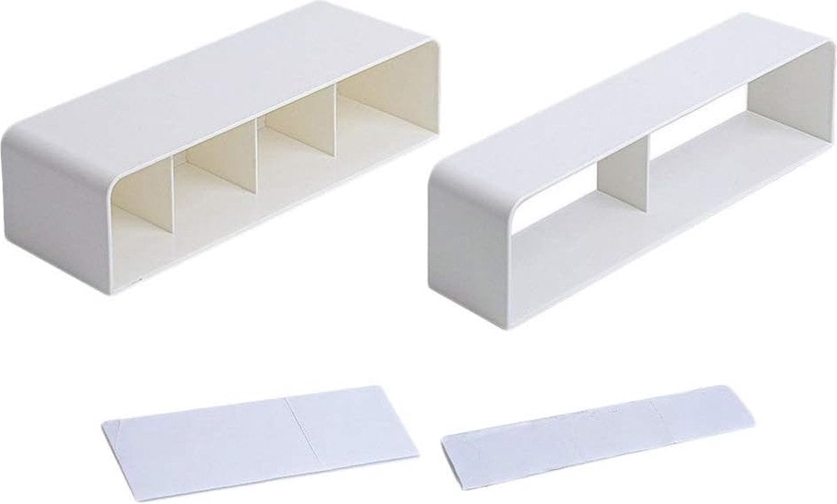 Wandparaplustandaard parapluhouder met wateropvangbak wandmontage verstelbare ruimtebesparende organizer voor lange korte paraplu's thuis hal kantoor wit