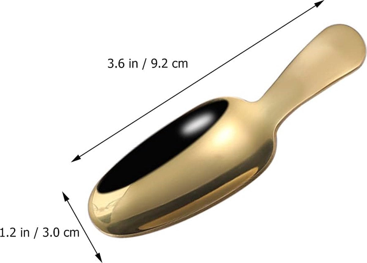 3 stuks gouden roestvrij stalen lepels, gouden dessertlepel, theelepel, theelepel, theelepel, theelepel, theelepel, meelschep, mini-schep, Kerstmis, kinderen, slabestek voor specerijen, zout