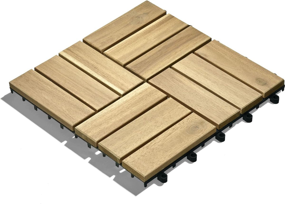 10 x 30 cm acaciahouten vloertegels 30 cm x 30 cm weerbestendig eenvoudig te leggen lichtbeige