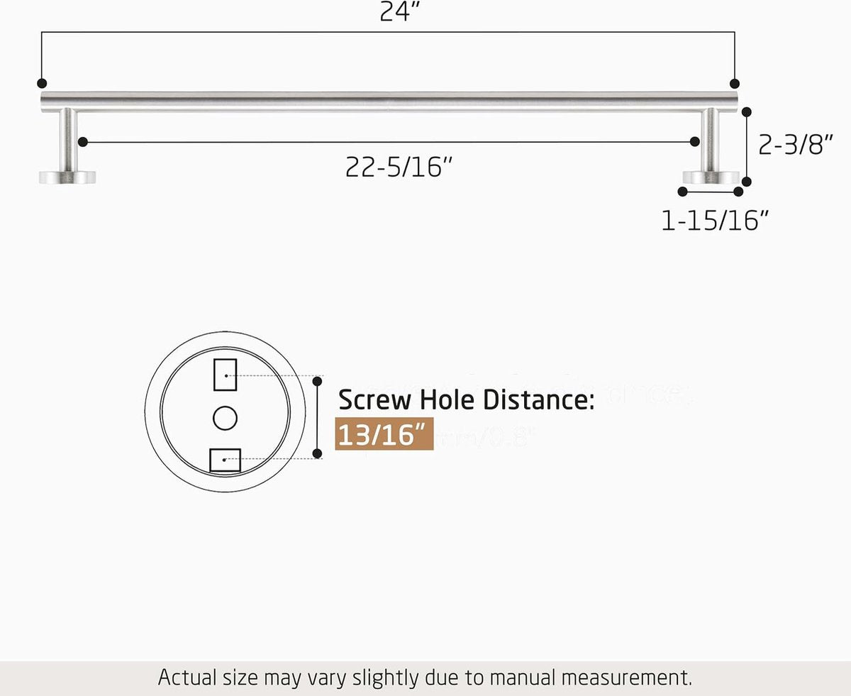 Handdoekhouder badkamer handdoekhouder roestvrij staal 18/8 badhanddoekhouder 61 cm handdoekhouder wandmaanden geborsteld
