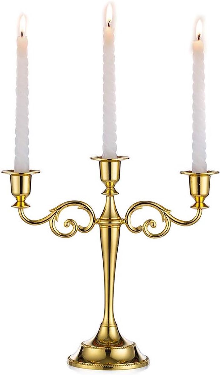 Aluminium kandelaar eettafel diner bij kaarslicht hotel decoratie huisdecoratie, tafeldecoratie, goud