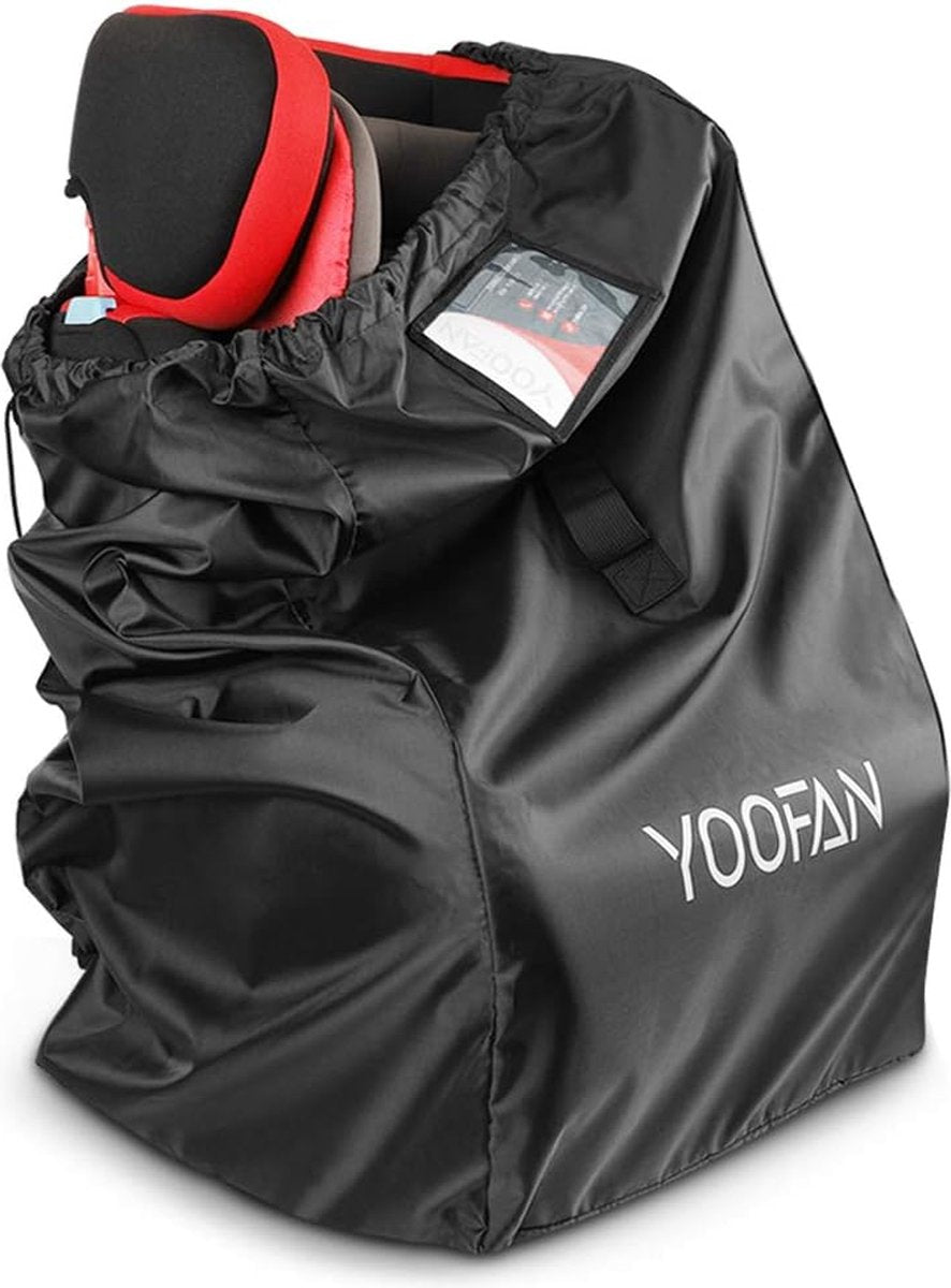 Gate Check Reistas met rugzak, schouderriem voor kinderwagen, autokinderzitjes, rolstoelen, waterafstotend, goed voor vliegtuig en opslag (zwart)