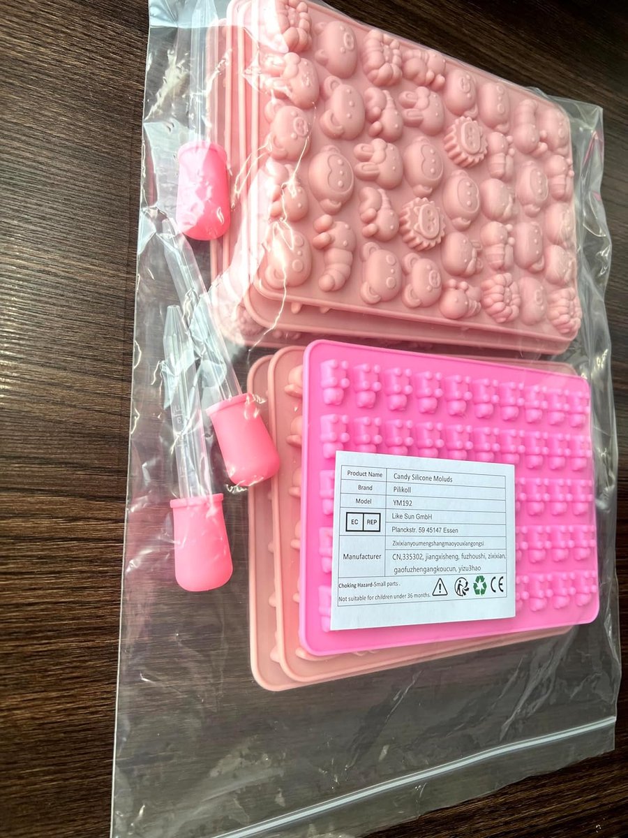 7 stuks siliconen chocoladevormen met 3 stuks pipetten, snoep, siliconen vormen, gummibeertjes, vorm, siliconen, chocoladevorm, ijsblokjesvormen voor doe-het-zelf chocolade, snoep