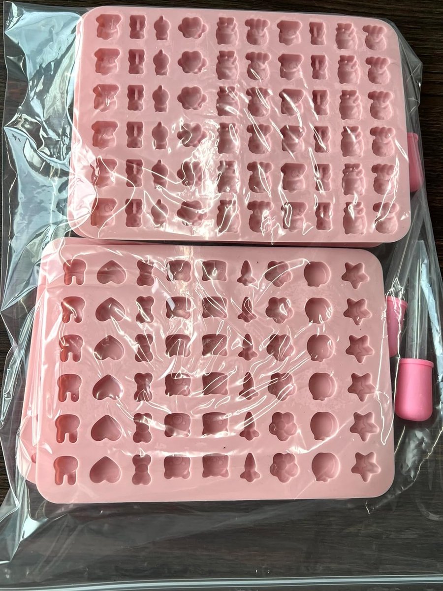 7 stuks siliconen chocoladevormen met 3 stuks pipetten, snoep, siliconen vormen, gummibeertjes, vorm, siliconen, chocoladevorm, ijsblokjesvormen voor doe-het-zelf chocolade, snoep