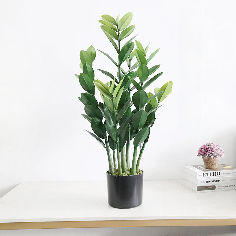 Artificial ZZ Plants Real Touch Faux Plants Indoor fake zamioculcas Zamiifolia Potted Planta in Black Pot ArtificialGreen Leaf Planta Hogar Decoración Office Room Table Greenery Decoración