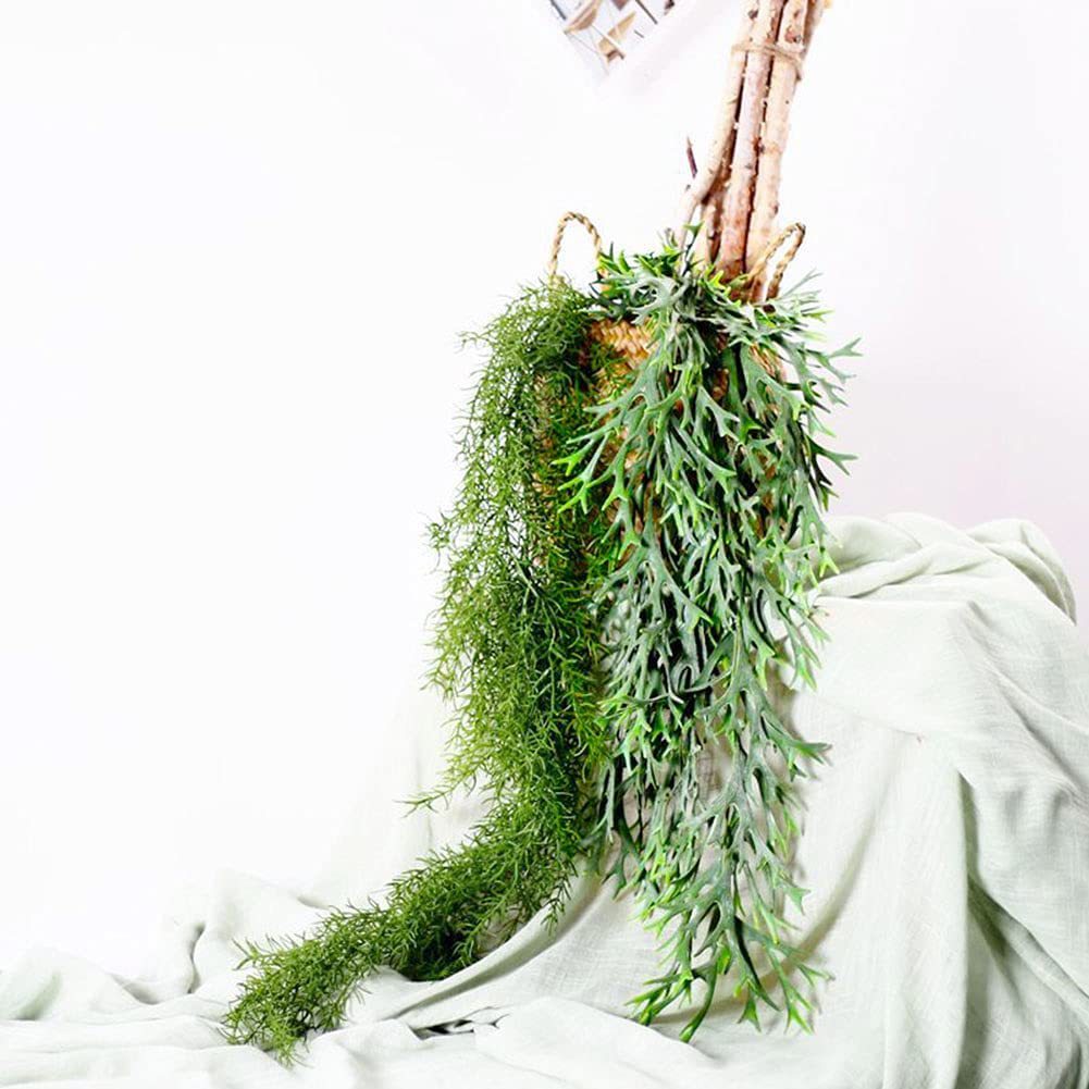 Artificial Colgante Leaf Plants, for Christmas Decorations Fake Vines Plastic Ivy Greenery Garland Faux Vine Outdoor Indoor Hogar Jardín Party Wedding DIY Bedroom Pared Decoración