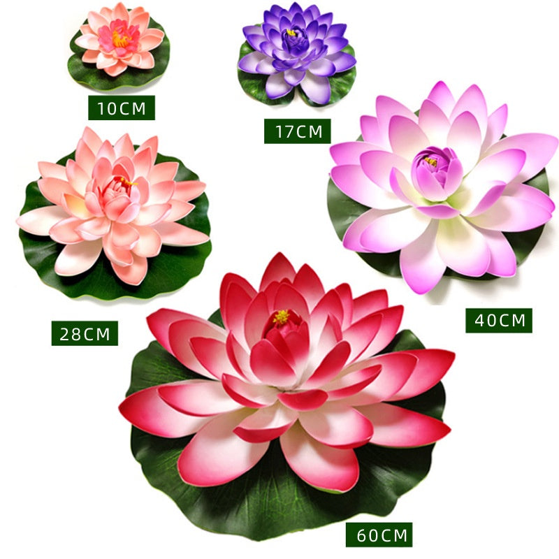 Elegant Lotus Flower and Leaf Set for Decoración, Perfecto para Dance Props and Water Características - Artificial Water Lily, EVA Foam Everlasting Flower, Ideal for Ramadan