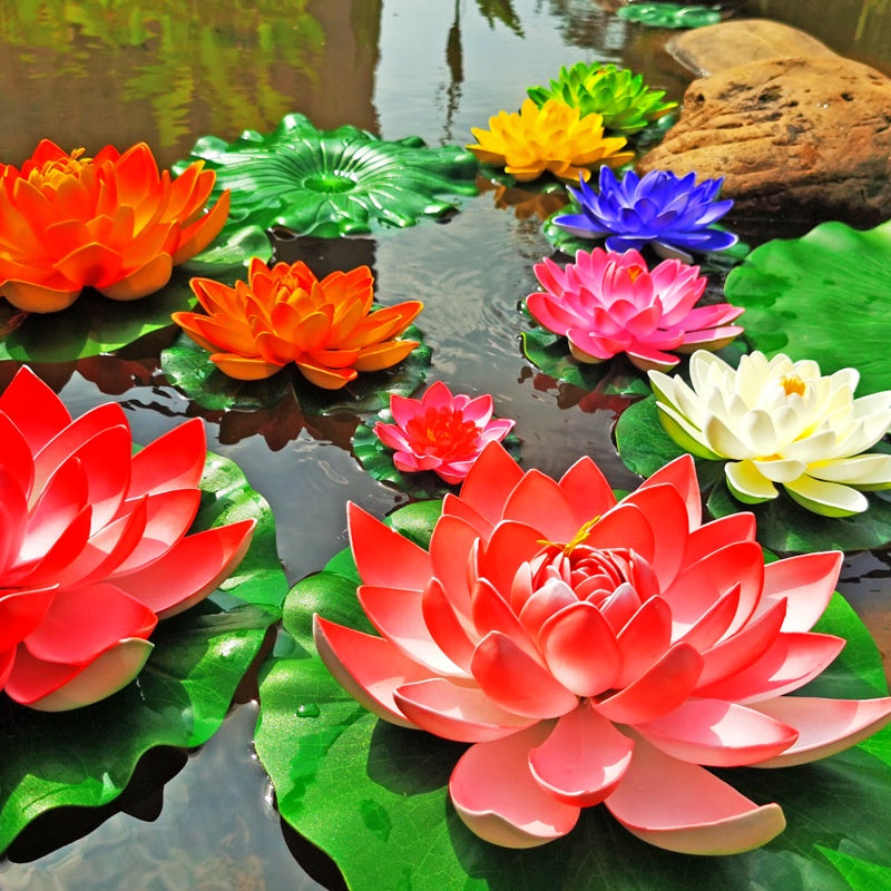 Elegant Lotus Flower and Leaf Set for Decoración, Perfecto para Dance Props and Water Características - Artificial Water Lily, EVA Foam Everlasting Flower, Ideal for Ramadan