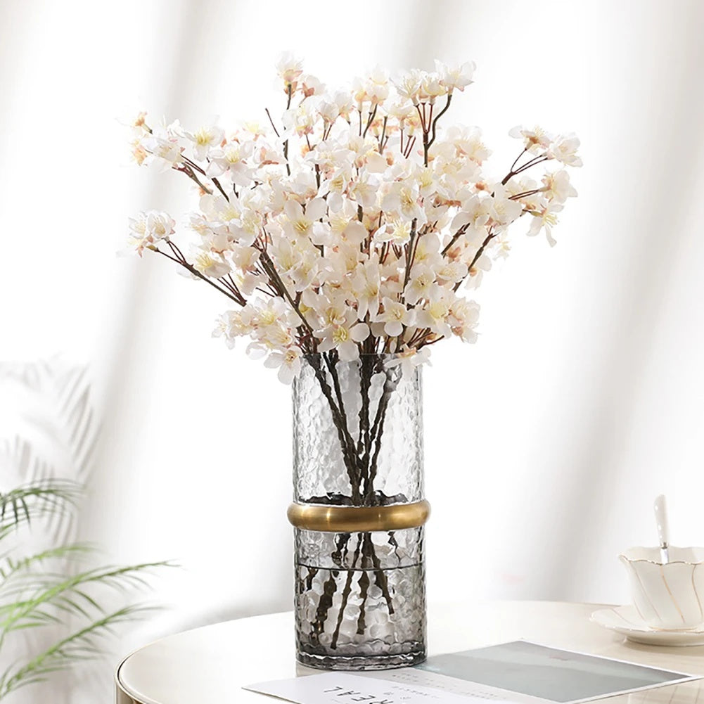 Artificial Flower Bouquet Silk Peach Blossom Fake Flowers Artificial Planta Decorative Flowers Hogar Decoración Wedding Decoración