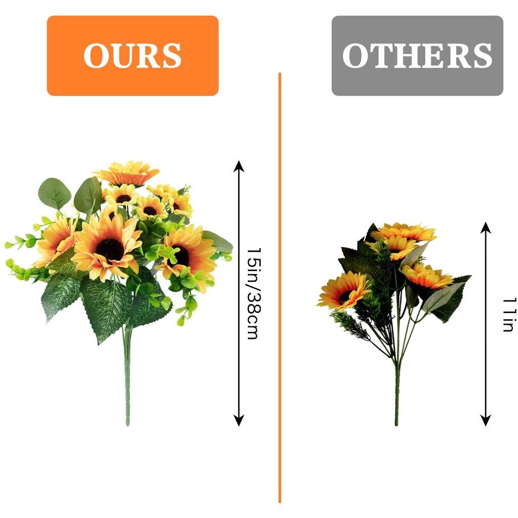 Artificial Sunflowers Bouquet,Fake Sunflowers Silk Sunflowers for Crafts, Faux Sunflowers for Hogar Wedding Sunflowers Decorations
