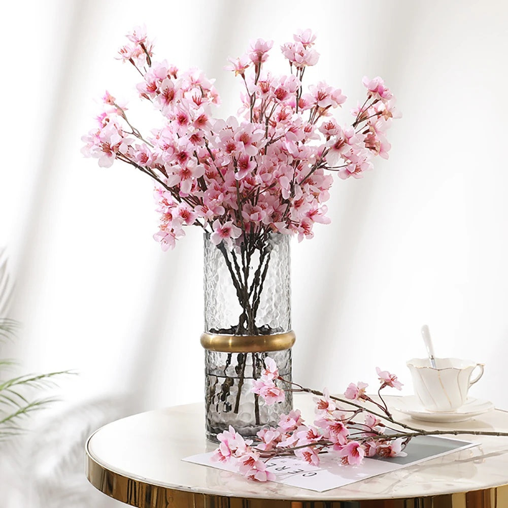 Artificial Flower Bouquet Silk Peach Blossom Fake Flowers Artificial Planta Decorative Flowers Hogar Decoración Wedding Decoración