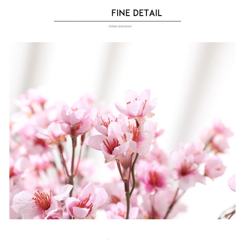 Artificial Flower Bouquet Silk Peach Blossom Fake Flowers Artificial Planta Decorative Flowers Hogar Decoración Wedding Decoración