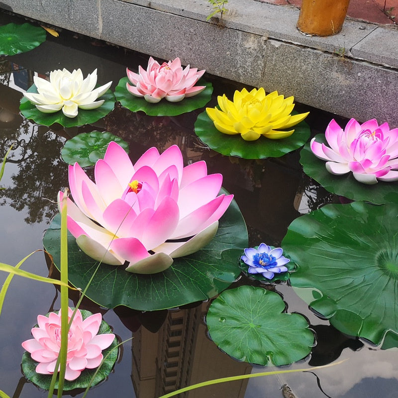 Elegant Lotus Flower and Leaf Set for Decoración, Perfecto para Dance Props and Water Características - Artificial Water Lily, EVA Foam Everlasting Flower, Ideal for Ramadan