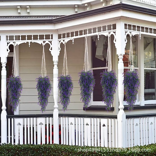 Artificial Colgante Plants Fake Colgante Lavender Faux UV Resistant Lavender Flowers Fake Lavender Plants Colgante Indoor Outside Colgante Decorations