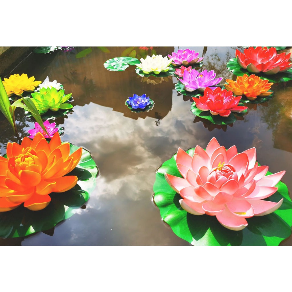Elegant Lotus Flower and Leaf Set for Decoración, Perfecto para Dance Props and Water Características - Artificial Water Lily, EVA Foam Everlasting Flower, Ideal for Ramadan