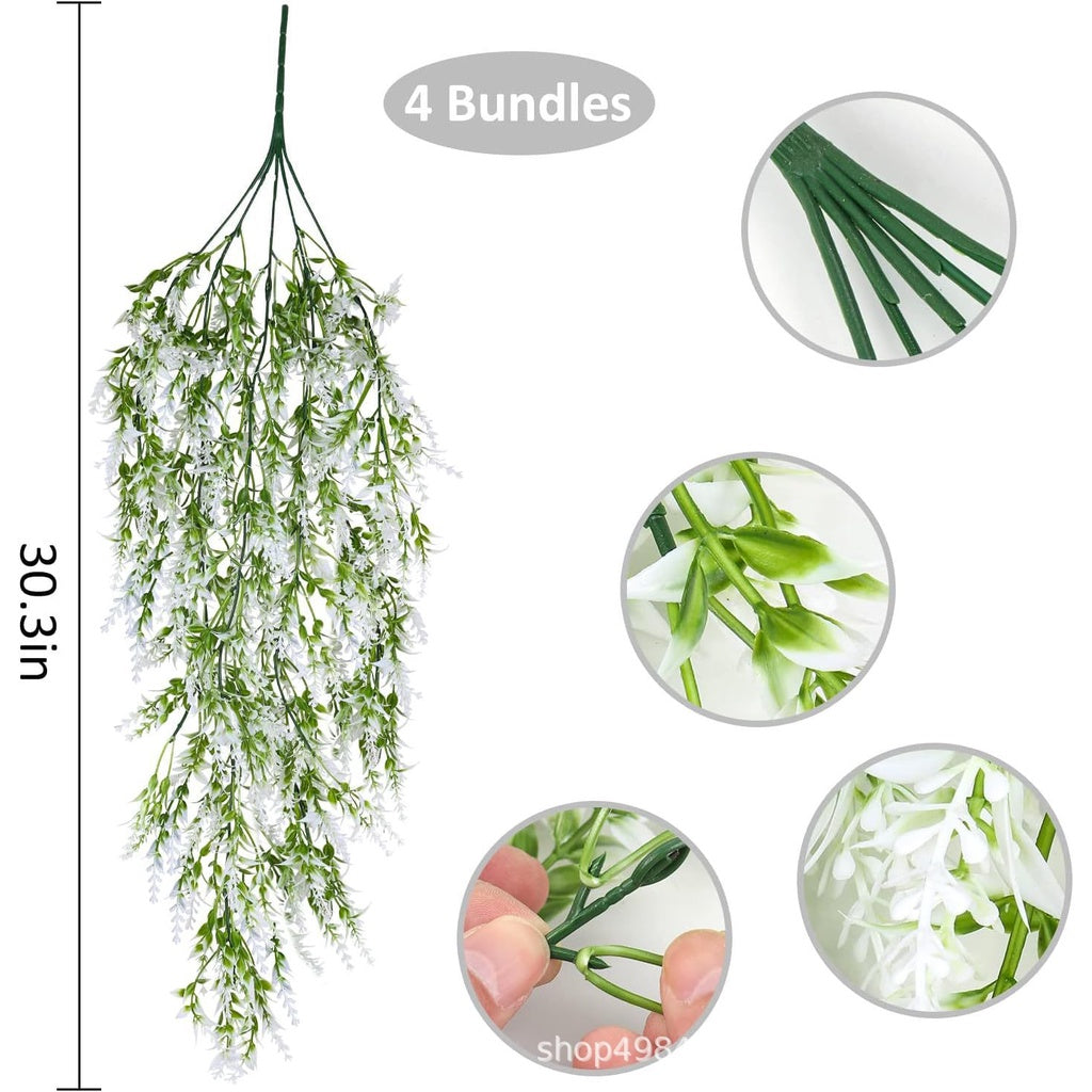 Artificial Colgante Plants Fake Colgante Lavender Faux UV Resistant Lavender Flowers Fake Lavender Plants Colgante Indoor Outside Colgante Decorations