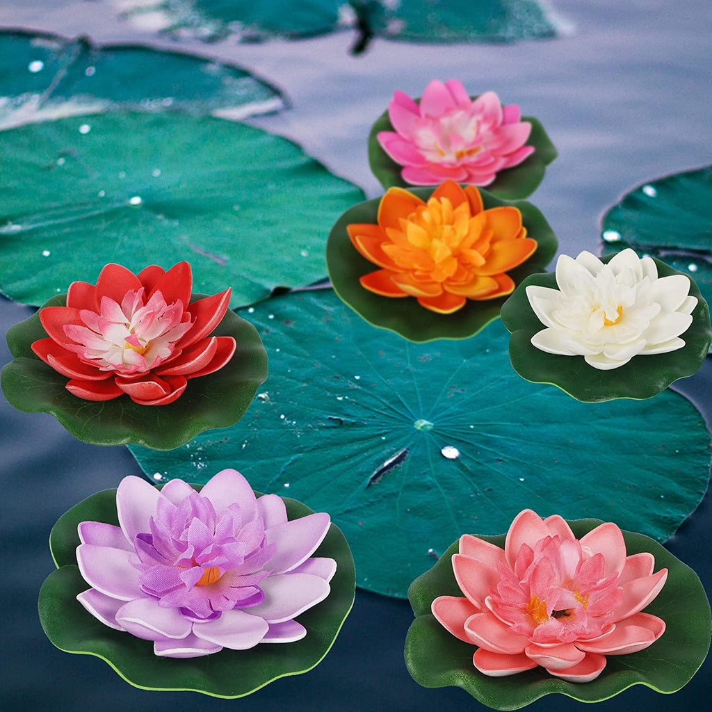 Elegant Lotus Flower and Leaf Set for Decoración, Perfecto para Dance Props and Water Características - Artificial Water Lily, EVA Foam Everlasting Flower, Ideal for Ramadan
