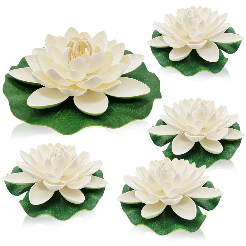 Elegant Lotus Flower and Leaf Set for Decoración, Perfecto para Dance Props and Water Características - Artificial Water Lily, EVA Foam Everlasting Flower, Ideal for Ramadan