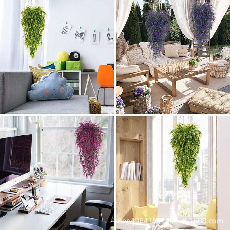 Artificial Colgante Plants Fake Colgante Lavender Faux UV Resistant Lavender Flowers Fake Lavender Plants Colgante Indoor Outside Colgante Decorations