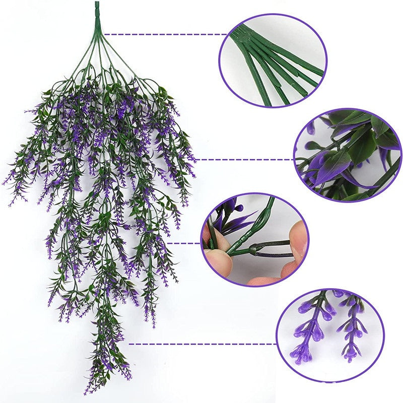 Artificial Colgante Plants Fake Colgante Lavender Faux UV Resistant Lavender Flowers Fake Lavender Plants Colgante Indoor Outside Colgante Decorations