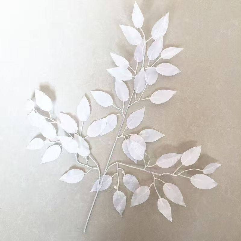 Artificial Ficus Leaves Faux Tree Branches Greenery Planta Spray for Wedding Arch DIY Wreath Hogar Décor