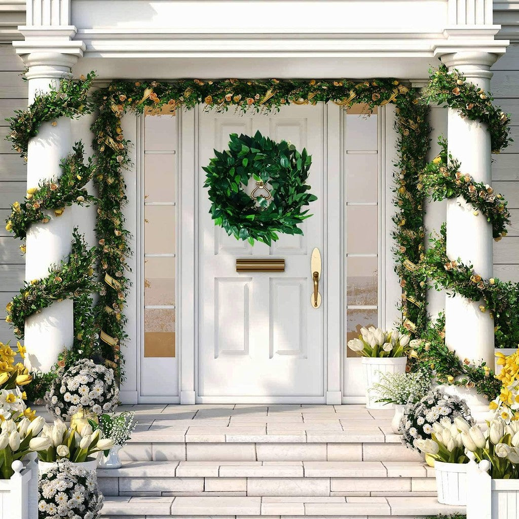 Artificial Ficus Leaves Faux Tree Branches Greenery Planta Spray for Wedding Arch DIY Wreath Hogar Décor