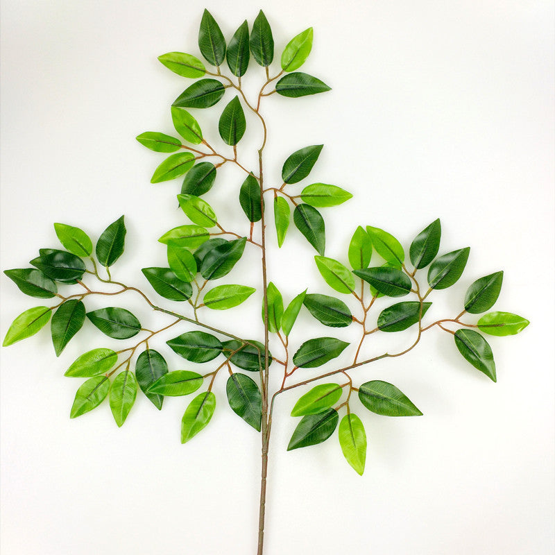 Artificial Ficus Leaves Faux Tree Branches Greenery Planta Spray for Wedding Arch DIY Wreath Hogar Décor