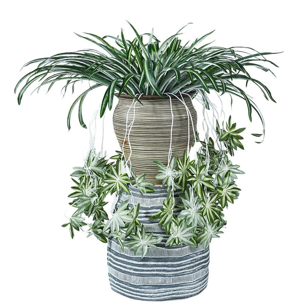 Artificial Spider Planta, Silk Faux Chlorophytum Comosum Fake Spider Colgante Planta Decoración for Outdoor Indoor Hogar Jardín Office Decoreation