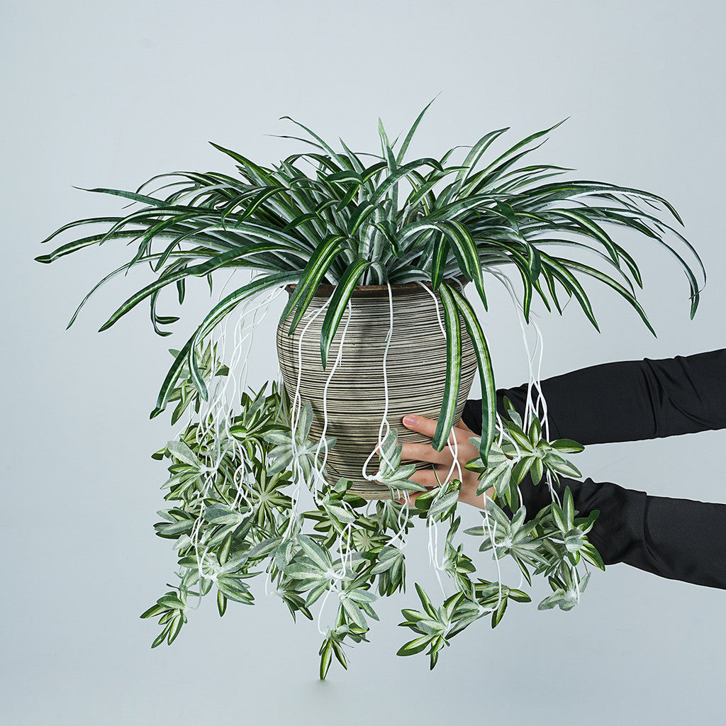 Artificial Spider Planta, Silk Faux Chlorophytum Comosum Fake Spider Colgante Planta Decoración for Outdoor Indoor Hogar Jardín Office Decoreation