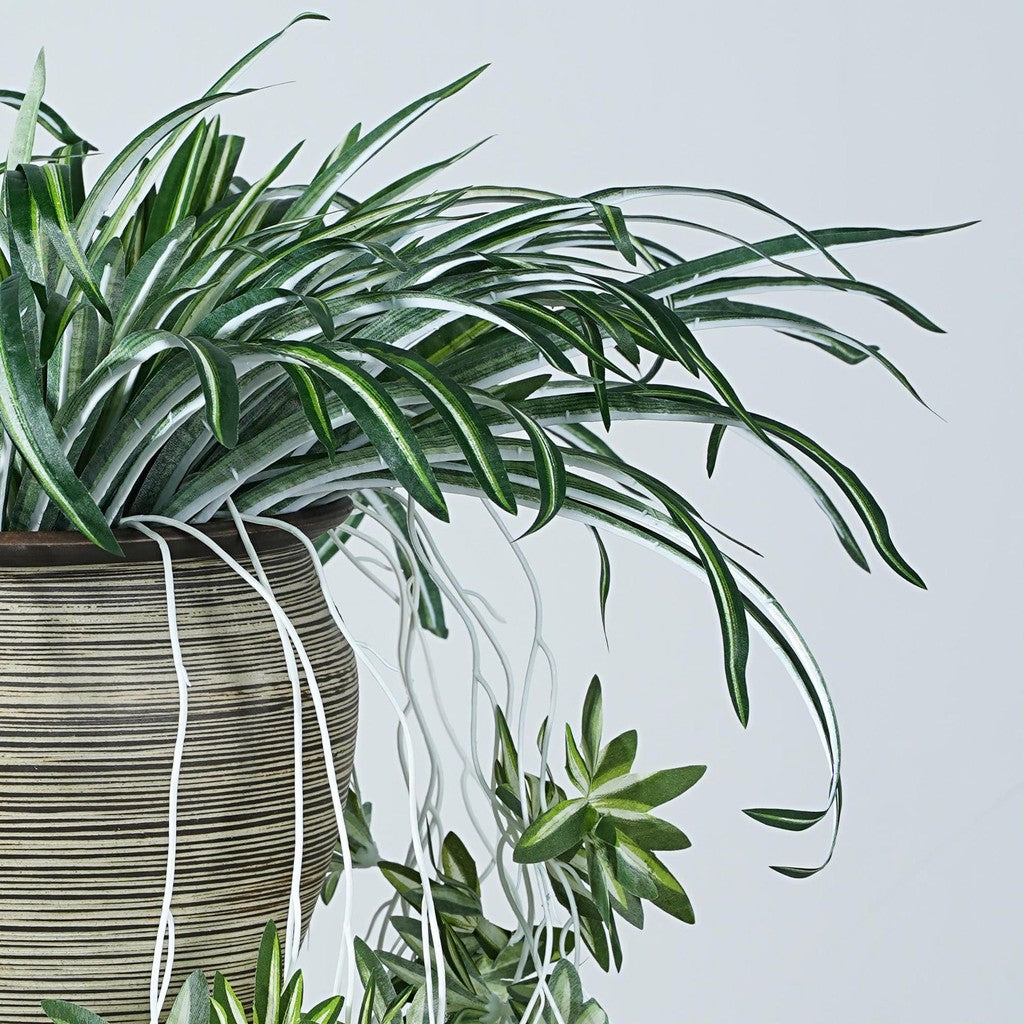Artificial Spider Planta, Silk Faux Chlorophytum Comosum Fake Spider Colgante Planta Decoración for Outdoor Indoor Hogar Jardín Office Decoreation