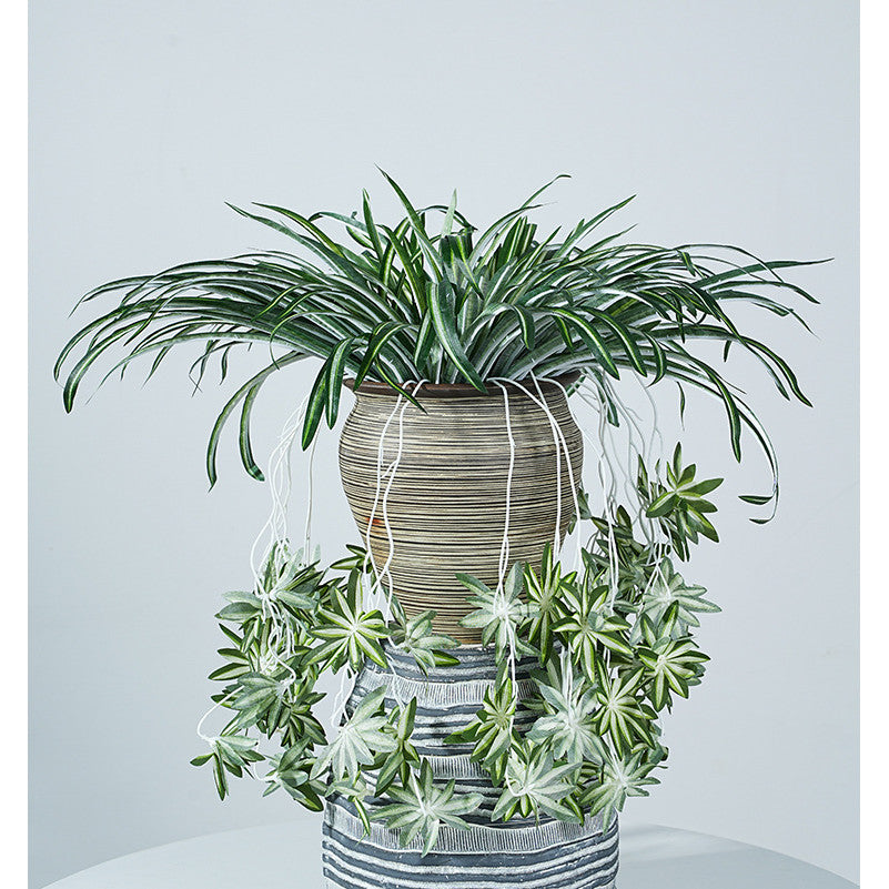 Artificial Spider Planta, Silk Faux Chlorophytum Comosum Fake Spider Colgante Planta Decoración for Outdoor Indoor Hogar Jardín Office Decoreation