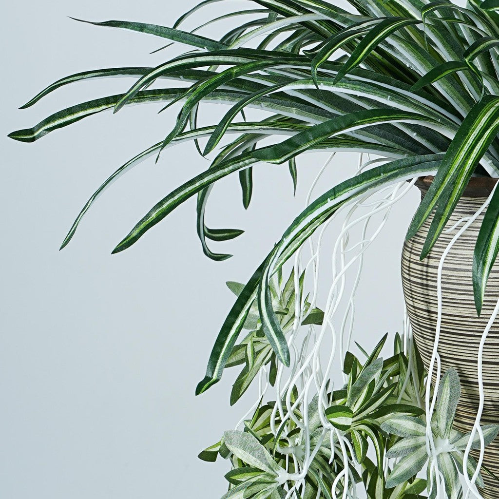 Artificial Spider Planta, Silk Faux Chlorophytum Comosum Fake Spider Colgante Planta Decoración for Outdoor Indoor Hogar Jardín Office Decoreation