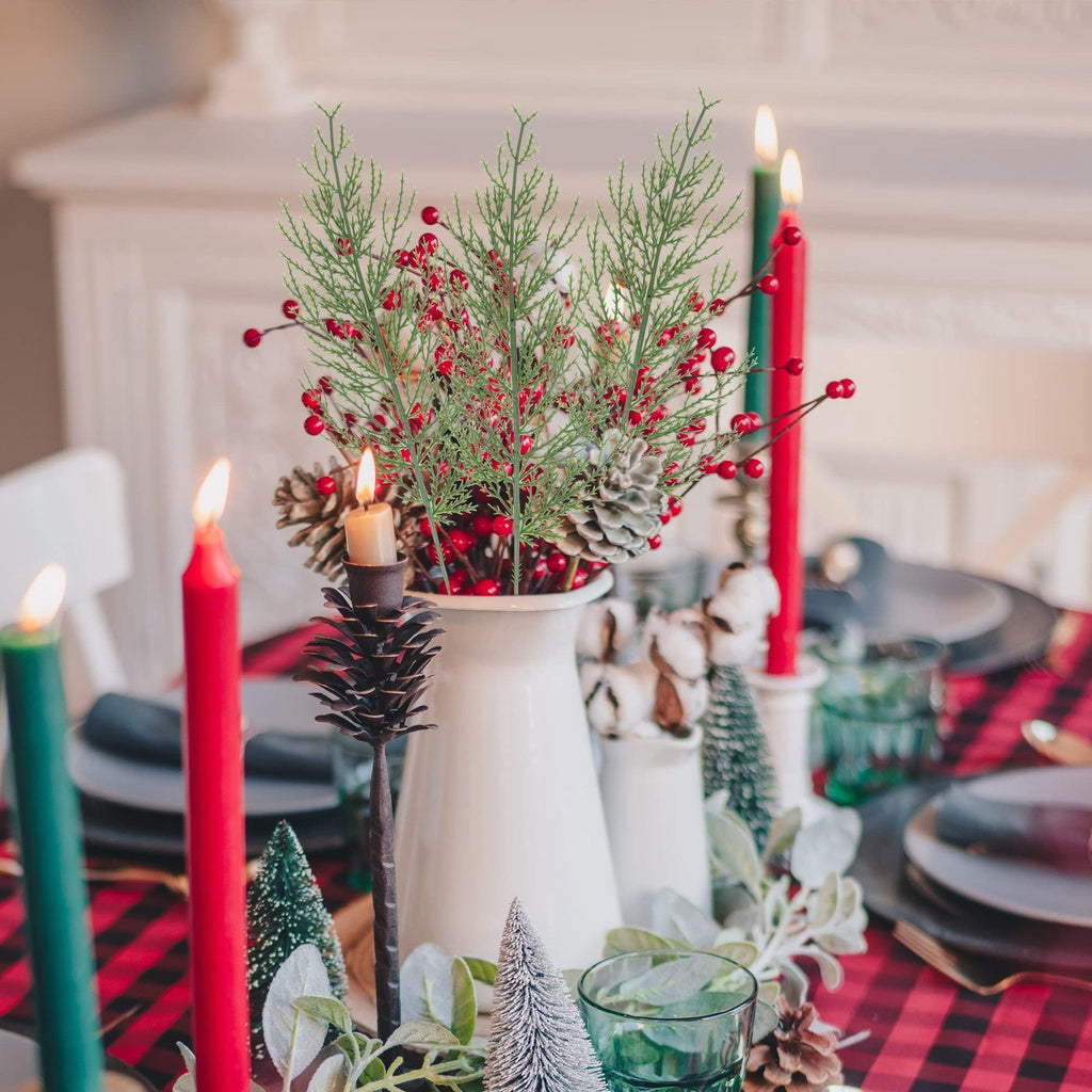 Artificial Pine Branches-13.7 Inches Fake Greenery Plants Pine Sprigs-Faux Pine Leaves Picks for DIY Garland Crafts Christmas Embellishing and Hogar Jardín Decoración