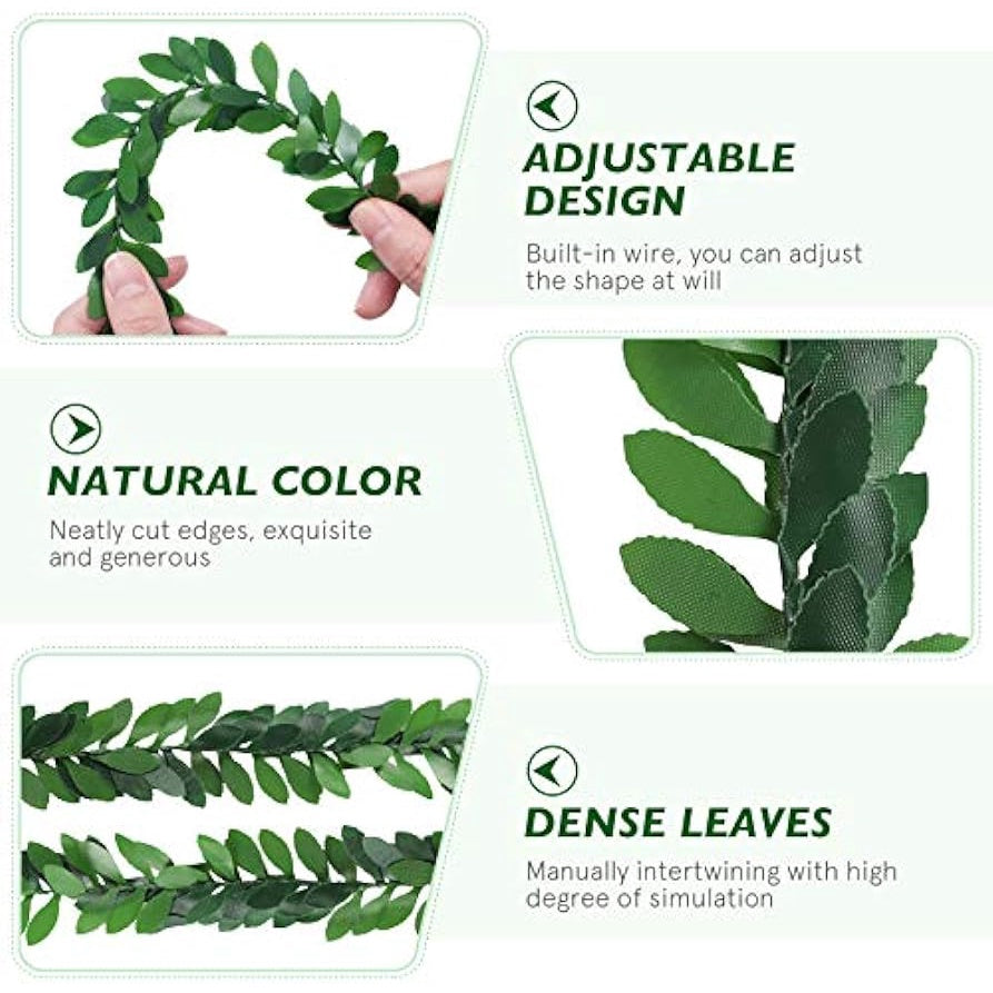 Yards Verde Vines Garland Artificial Ivy, Garland Foliage Verde Leaves, Greenery Leaves, Fake Vine Leaf Colgante Plants for Wedding Party DIY Headbands Vines Christmas Garland