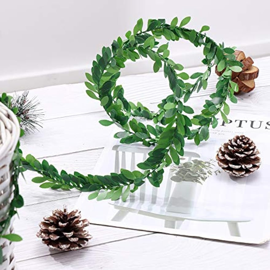 Yards Verde Vines Garland Artificial Ivy, Garland Foliage Verde Leaves, Greenery Leaves, Fake Vine Leaf Colgante Plants for Wedding Party DIY Headbands Vines Christmas Garland