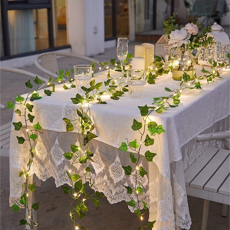 20 LED Ivy String Lights,Fake Ivy Vine String Lights,Artificial Ivy Garland with Lights Colgante Greenery Leaf Plants for Hogar Kitchen Jardín Office Pared Decoración Wedding Party Decoración