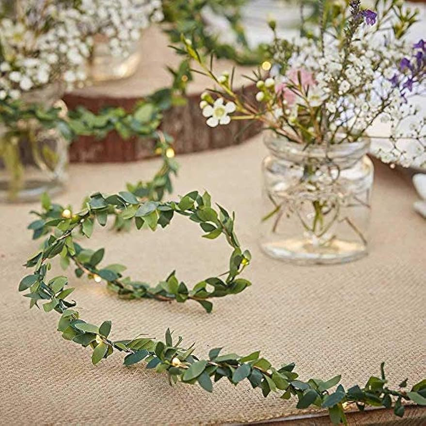 Yards Verde Vines Garland Artificial Ivy, Garland Foliage Verde Leaves, Greenery Leaves, Fake Vine Leaf Colgante Plants for Wedding Party DIY Headbands Vines Christmas Garland