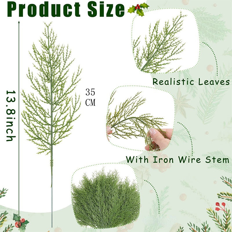 Artificial Pine Branches-13.7 Inches Fake Greenery Plants Pine Sprigs-Faux Pine Leaves Picks for DIY Garland Crafts Christmas Embellishing and Hogar Jardín Decoración