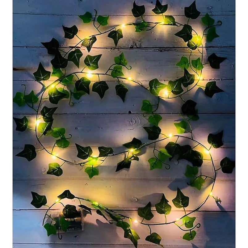 20 LED Ivy String Lights,Fake Ivy Vine String Lights,Artificial Ivy Garland with Lights Colgante Greenery Leaf Plants for Hogar Kitchen Jardín Office Pared Decoración Wedding Party Decoración